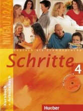 خرید کتاب شریته آلمانی  Schritte 4 NIVEAU A2/2 Kursbuch + Arbeitsbuch