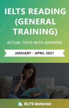 خرید کتاب (IELTS Reading (General Training) Actual Tests with Answers (January – April 2021